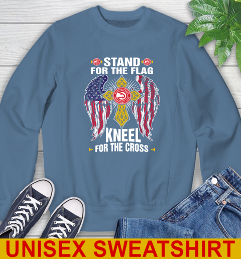 NBA Basketball Atlanta Hawks Stand For Flag Kneel For The Cross Shirt Sweatshirt 10