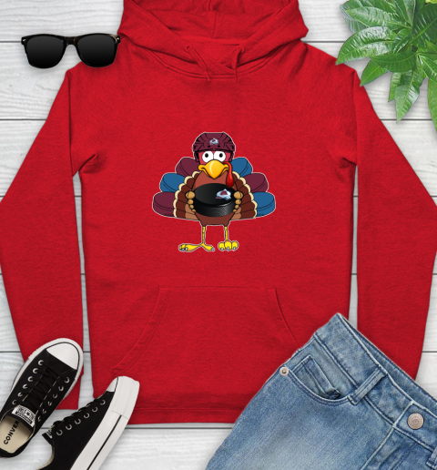Colorado Avalanche Turkey Thanksgiving Day Youth Hoodie 11