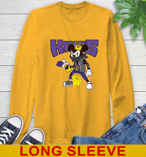 Sacramento Kings NBA Basketball Mickey Peace Sign Sports Long Sleeve T-Shirt 3