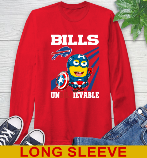 NFL Football Buffalo Bills Captain America Marvel Avengers Minion Shirt Long Sleeve T-Shirt 12