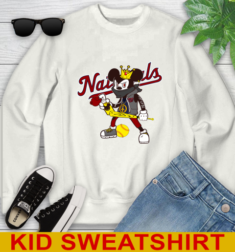 Washington Nationals MLB Baseball Mickey Peace Sign Sports Youth Sweatshirt