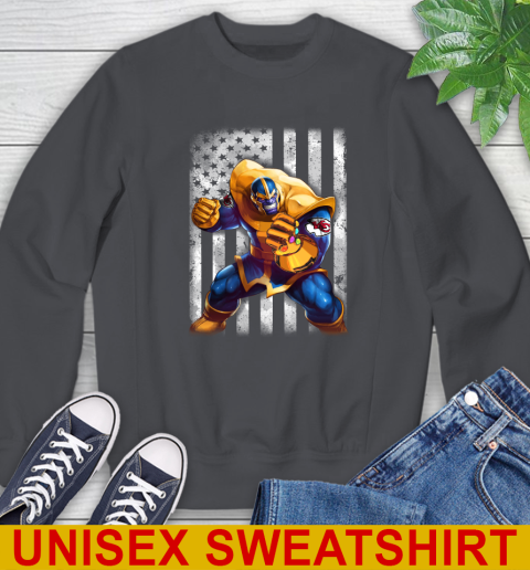 NFL Football Kansas City Chiefs Thanos Marvel American Flag Shirt Sweatshirt 7