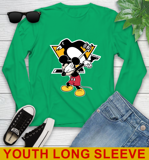 Pittsburgh Penguins NHL Hockey Dabbing Mickey Disney Sports Youth Long Sleeve 7