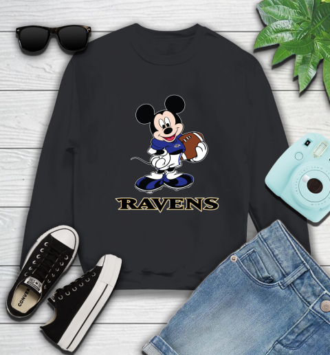 NFL Football Baltimore Ravens Cheerful Mickey Mouse Shirt Sweatshirt