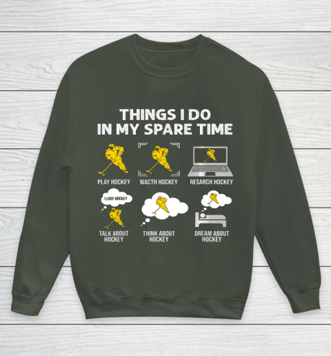 Things I Do In My Spare Time Hockey Ice Hockey Player Gift Youth Sweatshirt 8