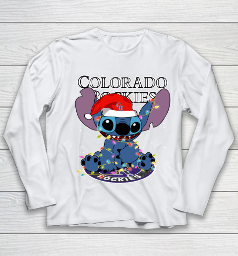 Colorado Rockies MLB noel stitch Baseball Christmas Youth Long Sleeve