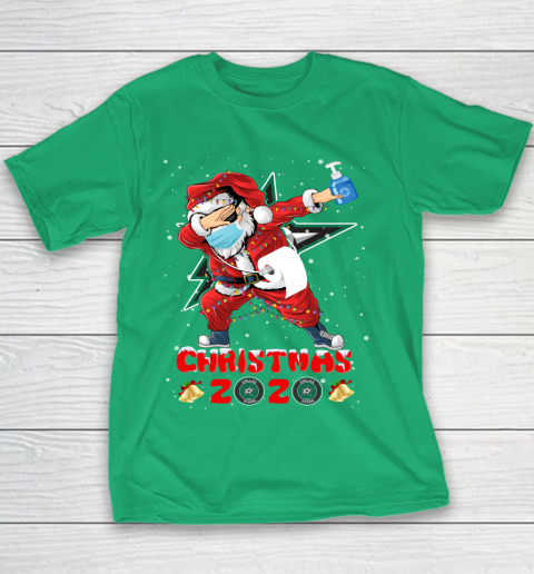 Dallas Stars Funny Santa Claus Dabbing Christmas 2020 NHL Youth T-Shirt 3