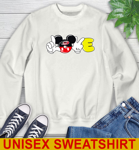 Carolina Hurricanes NHL Hockey Love Mickey Disney Sports Sweatshirt