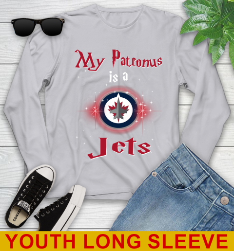 NHL Hockey Harry Potter My Patronus Is A Winnipeg Jets Youth Long Sleeve 6 NHL Hockey Harry Potter My Patronus Is A Winnipeg Jets Youth Long Sleeve - Image 6