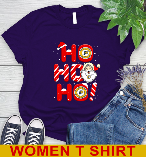 Indiana Pacers NBA Basketball Ho Ho Ho Santa Claus Merry Christmas Shirt Women's T-Shirt 4