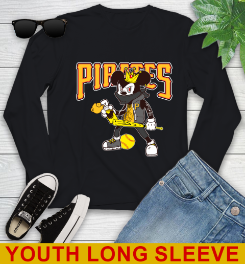 Pittsburgh Pirates MLB Baseball Mickey Peace Sign Sports Youth Long Sleeve 2