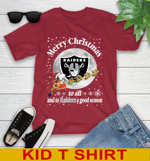 Oakland Raiders Merry Christmas To All And To Raiders A Good Season NFL Football Sports Youth T-Shirt 12