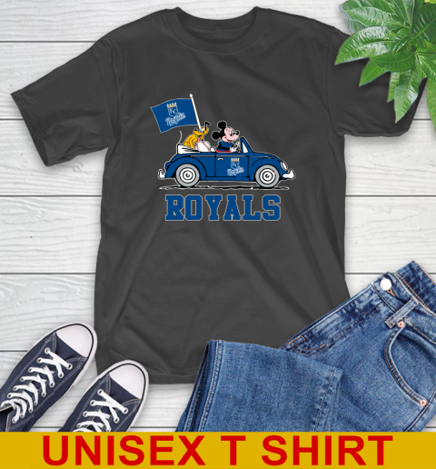 MLB Baseball Kansas City Royals Pluto Mickey Driving Disney Shirt T-Shirt 2