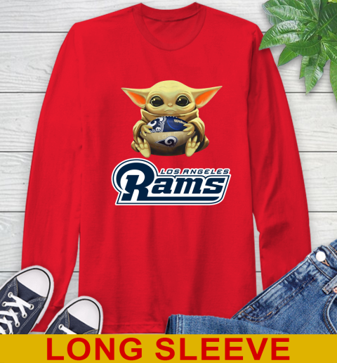 NFL Football Los Angeles Rams Baby Yoda Star Wars Shirt Long Sleeve T-Shirt 10