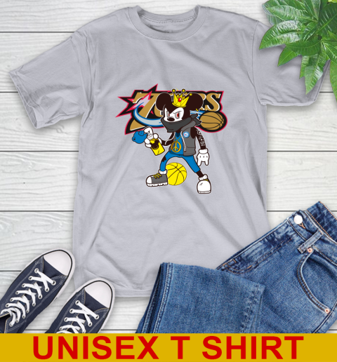 Philadelphia 76ers NBA Basketball Mickey Peace Sign Sports T-Shirt 6