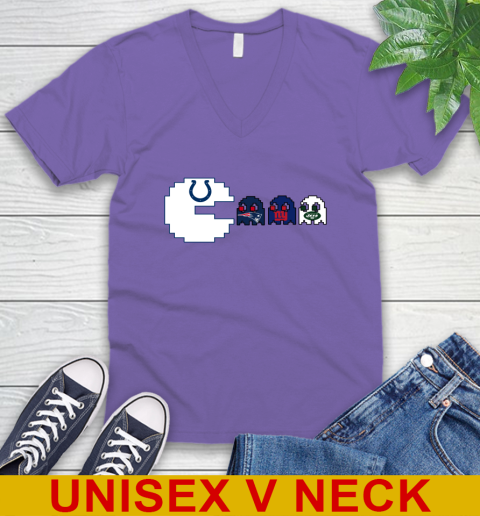 Indianapolis Colts NFL Football Pac Man Champion V-Neck T-Shirt 9