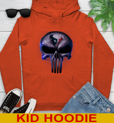 Houston Texans NFL Football Punisher Skull Sports Youth Hoodie 4