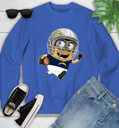 NFL San Diego Chargers Minions Disney Football Sports Youth Sweatshirt 8