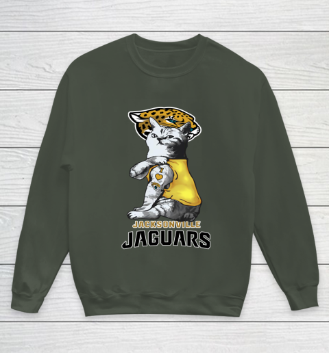 NFL Football My Cat Loves Jacksonville Jaguars Youth Sweatshirt 8