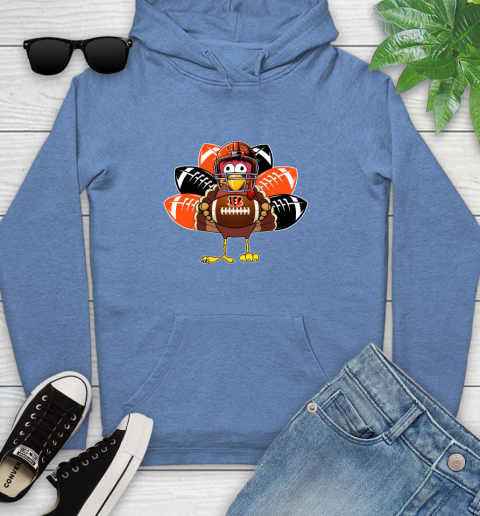 Cincinnati Bengals Turkey Thanksgiving Day Youth Hoodie 12