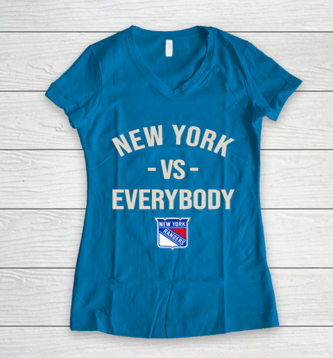 New York Rangers Vs Everybody Women's V-Neck T-Shirt 5