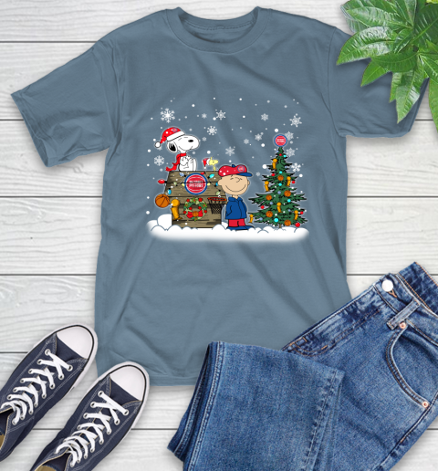 Detroit Pistons NBA Basketball Christmas The Peanuts Movie Snoopy Championship T-Shirt 8