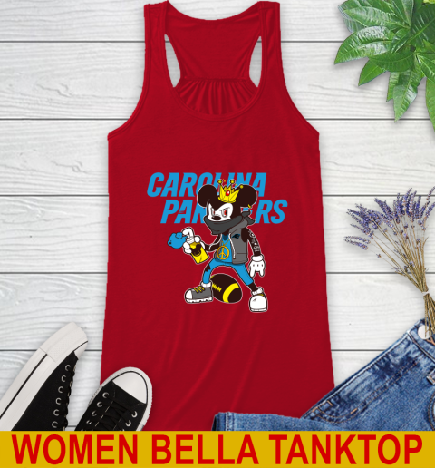 Carolina Panthers NFL Football Mickey Peace Sign Sports Racerback Tank 6