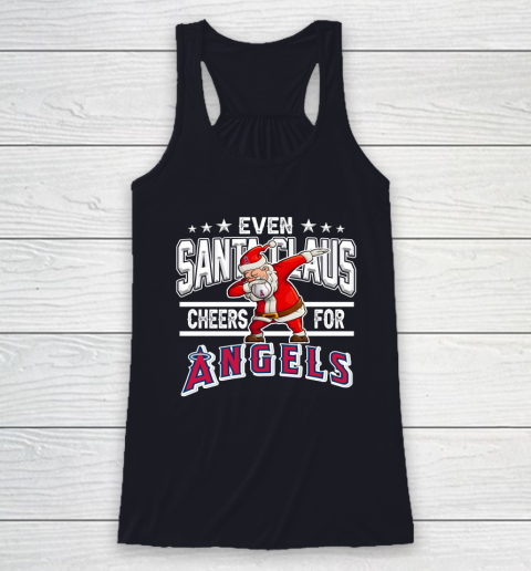 Los Angeles Angels Even Santa Claus Cheers For Christmas MLB Racerback Tank 7