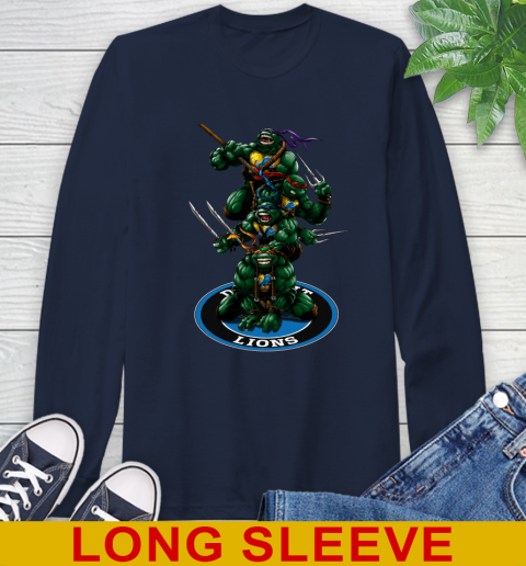 NFL Football Detroit Lions Teenage Mutant Ninja Turtles Shirt Long Sleeve T-Shirt 4