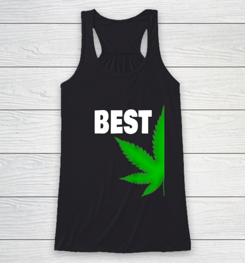 Best Buds Couples Matching BFF Marijuana Leaf Weed Best Racerback Tank