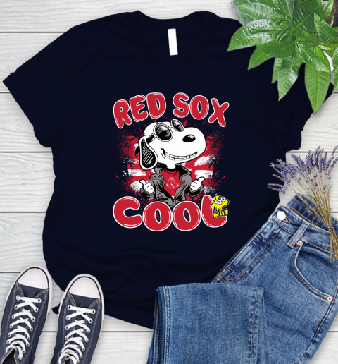 MLB Baseball Boston Red Sox Cool Snoopy Shirt Women's T-Shirt 2