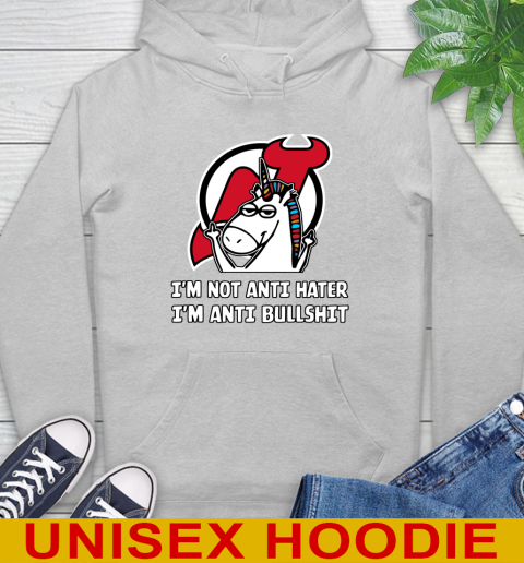 New Jersey Devils NHL Hockey Unicorn I'm Not Anti Hater I'm Anti Bullshit Hoodie 6