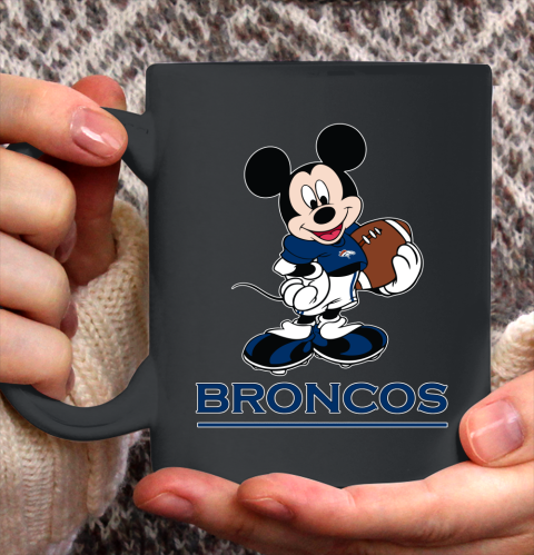 NFL Football Denver Broncos Cheerful Mickey Mouse Shirt Ceramic Mug 15oz