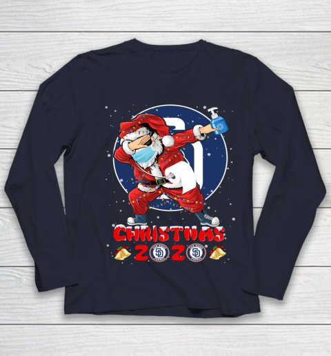 San Diego Padres Funny Santa Claus Dabbing Christmas 2020 MLB Youth Long Sleeve 2