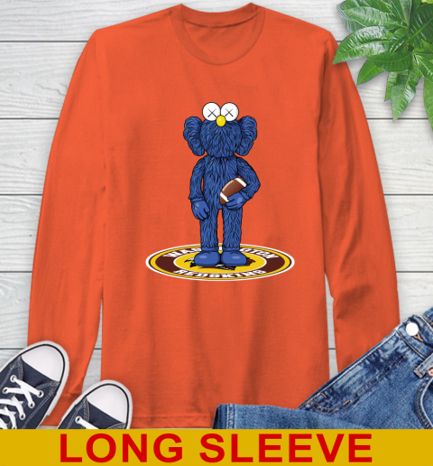 NFL Football Washington Redskins Kaws Bff Blue Figure Shirt Long Sleeve T-Shirt 5