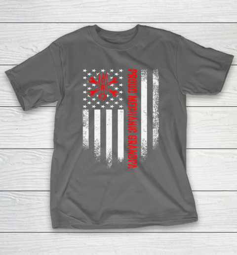 GrandFather gift shirt Vintage USA American Flag Proud Mechanic Grandpa Distressed T Shirt T-Shirt 18