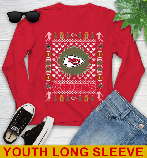 Kansas City Chiefs Merry Christmas NFL Football Loyal Fan Youth Long Sleeve 11
