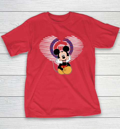 MLB Chicago Cubs The Heart Mickey Mouse Disney Baseball Youth T-Shirt 13
