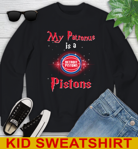 NBA Basketball Harry Potter My Patronus Is A Detroit Pistons Youth Sweatshirt