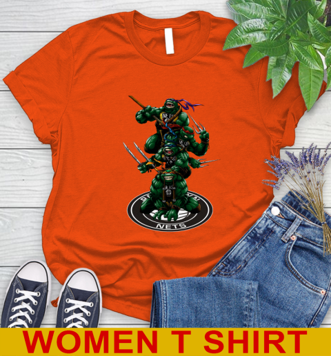 NBA Basketball Brooklyn Nets Teenage Mutant Ninja Turtles Shirt Women's T-Shirt 4
