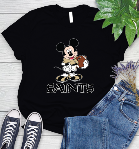 NFL Football New Orleans Saints Cheerful Mickey Mouse Shirt Women's T-Shirt