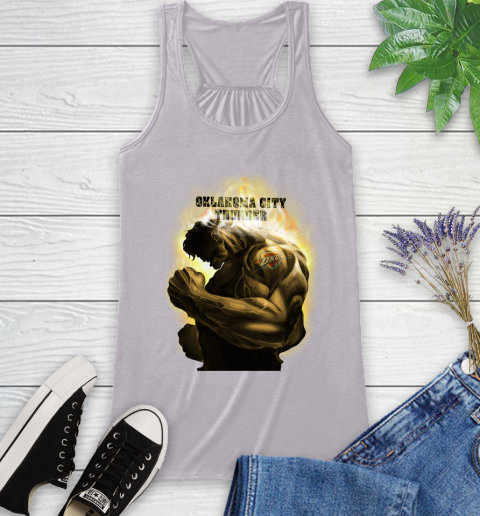 Oklahoma City Thunder NBA Basketball Hulk Marvel Avengers Sports Racerback Tank 4