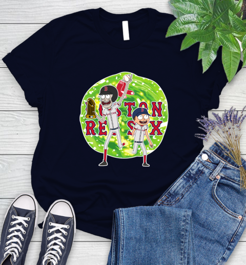 MLB Boston Red Sox Rick And Morty Commissioner's Trophy Baseball Sports Women's T-Shirt 3
