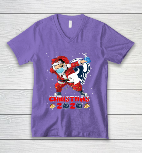 Los Angeles Rams Funny Santa Claus Dabbing Christmas 2020 NFL V-Neck T-Shirt 8