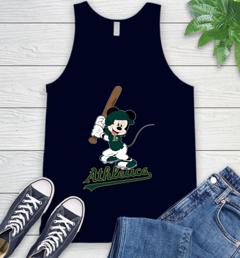MLB Baseball Oakland Athletics Cheerful Mickey Mouse Shirt Tank Top 3