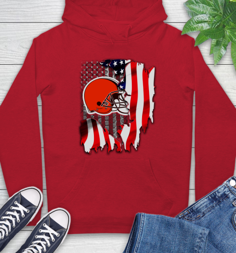 Cleveland Browns NFL Football American Flag Hoodie 10