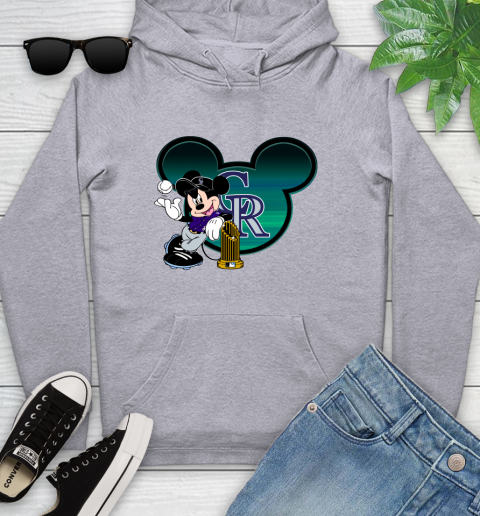 MLB Colorado Rockies The Commissioner's Trophy Mickey Mouse Disney Youth Hoodie 6