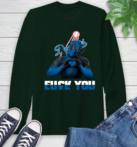 MLB Los Angeles Dodgers Deadpool Love You Fuck You Baseball Sports Long Sleeve T-Shirt 7