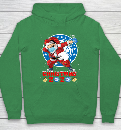 Philadelphia 76ers Funny Santa Claus Dabbing Christmas 2020 NBA Hoodie 5