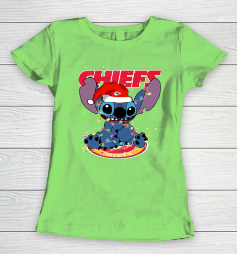 Kansas City Chiefs NFL Football noel stitch Christmas Women's T-Shirt 5